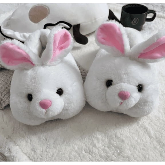 Women's Rabbit Bunny Plush Slippers Warm Comfortable Winter Indoor Slippers