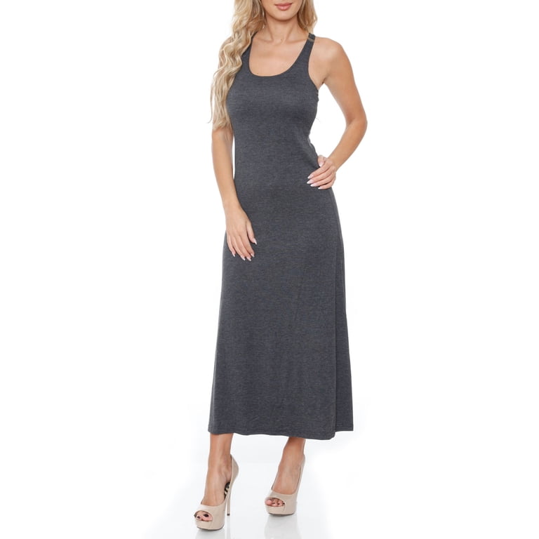 grey racerback maxi dress Reversible Racerback Maxi Sunburst Dress main image 1