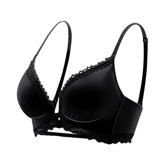 Women's Racerback Front Closure Push Up Lace Bra Thick Padded Everyday Bras for Women Full Coverage No Underwire Everyday Bras Comfortable Wireless Padded Bras