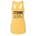 thumbnail image 1 of Women’s Racerback Graphic Gym Tank Top “Strong is the new Skinny” RB Clothing Co Banana Crème, Large, 1 of 2
