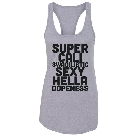 Women’s Racerback Graphic Gym Tank Top “Strong is the new Skinny” RB Clothing Co Grey, Medium