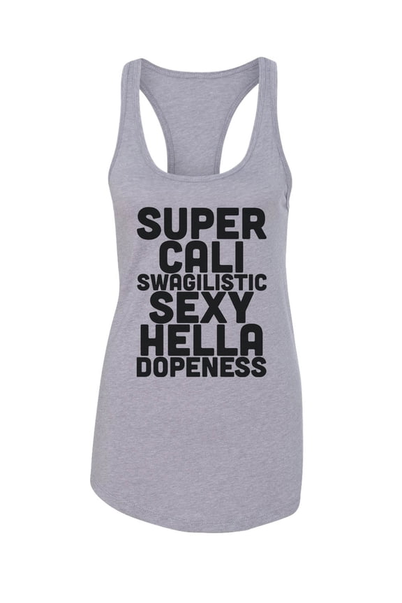 Women’s Racerback Graphic Gym Tank Top “Strong is the new Skinny” RB Clothing Co Grey, Medium