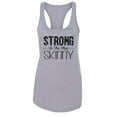 thumbnail image 1 of Women’s Racerback Graphic Gym Tank Top “Strong is the new Skinny” RB Clothing Co Grey, Small, 1 of 2