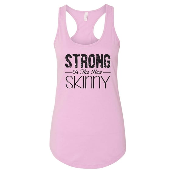 Women’s Racerback Graphic Gym Tank Top “Strong is the new Skinny” RB Clothing Co Lilac, Small