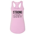 thumbnail image 1 of Women’s Racerback Graphic Gym Tank Top “Strong is the new Skinny” RB Clothing Co Lilac, X-Large, 1 of 2