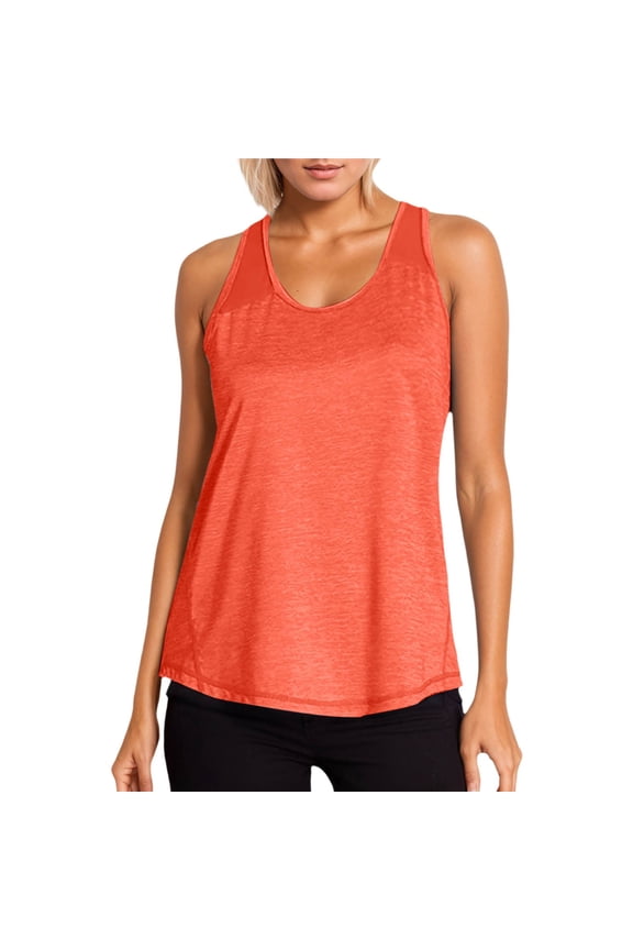 Women's Racerback Mesh Yoga Tank Top - Polyester/Spandex, Workout Clothes - US Sizes 4-12