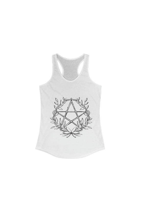 Women's Racerback Slim Fit Tank Top Lilith Goth Witch Pagan Star T-Shirt