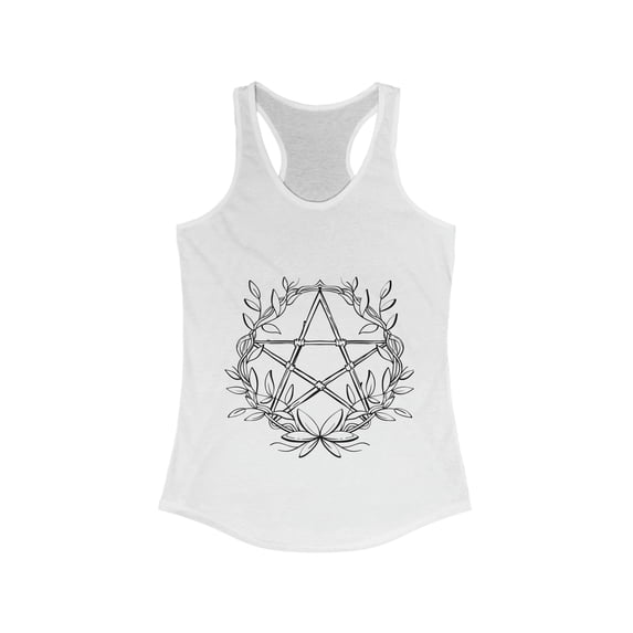 Women's Racerback Slim Fit Tank Top Lilith Goth Witch Pagan Star T-Shirt