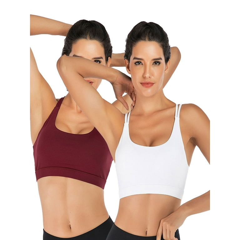 Strappy Women's Sports Bra Cross Back Tops for Running Fitness Removable  Padded Workout Yoga Bras at  Women's Clothing store