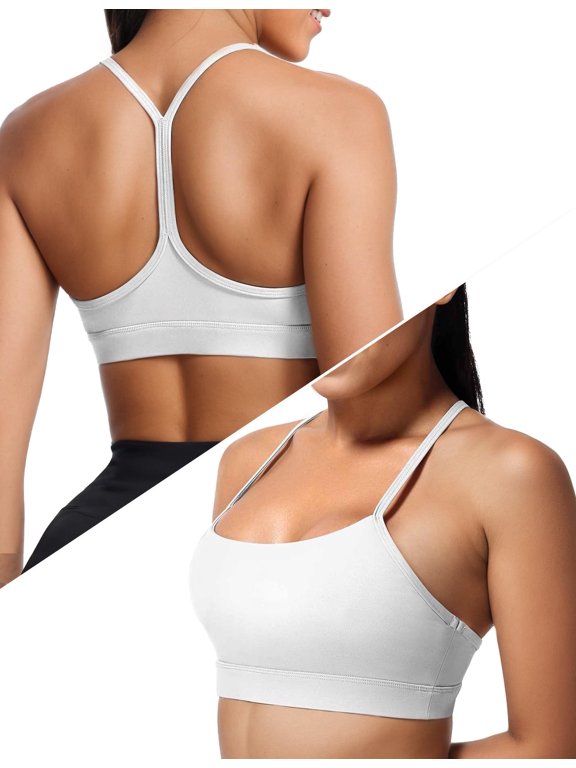 Women's Racerback Sports Bras, Wireless Y-Back Padded Bra with Removable Padding for Yoga Gym