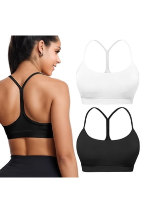 Women's Racerback Sports Bras, Wireless Y-Back Padded Bra with Removable Padding for Yoga Gym