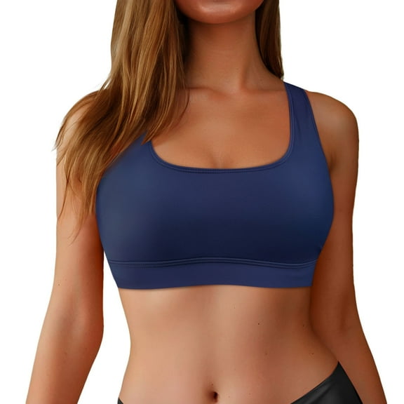 Women's Racerback Sports Swim Bra High Neck Bikini Tops Nylon Spandex for Active Swimming