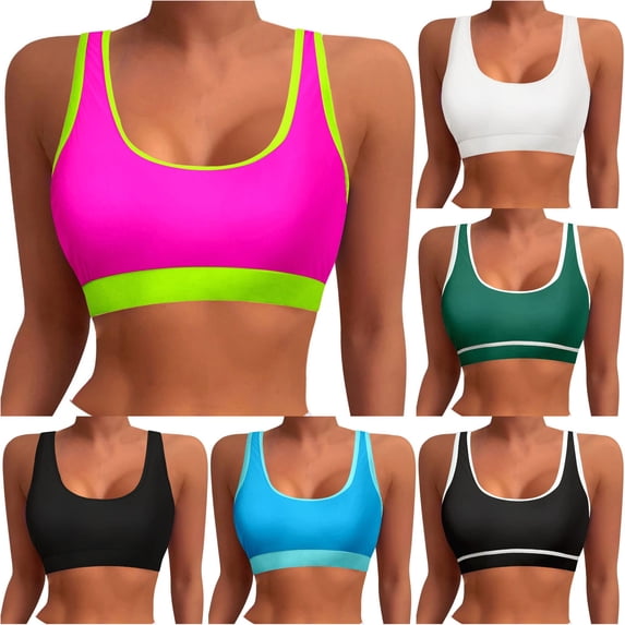 Women's Racerback Swim Top Padded Bikini Top Sports Bra Style Bathing Suit For Athletic Swim And Training