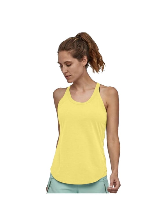Women's Racerback Tank, Awwp Women's Solid Racerback Yoga Tank Top Yellow Yoga Workout Top Xxl