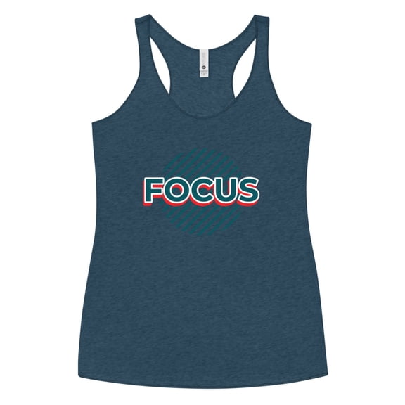 Women's Racerback Tank Focus (Indigo, XS)