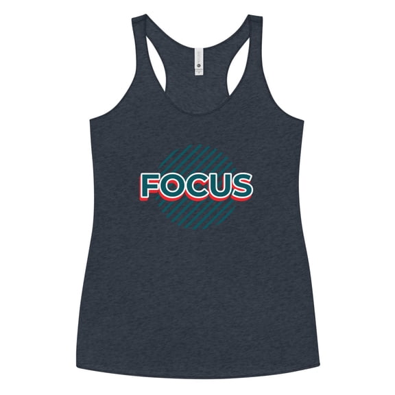 Women's Racerback Tank Focus (Vintage Navy, XS)