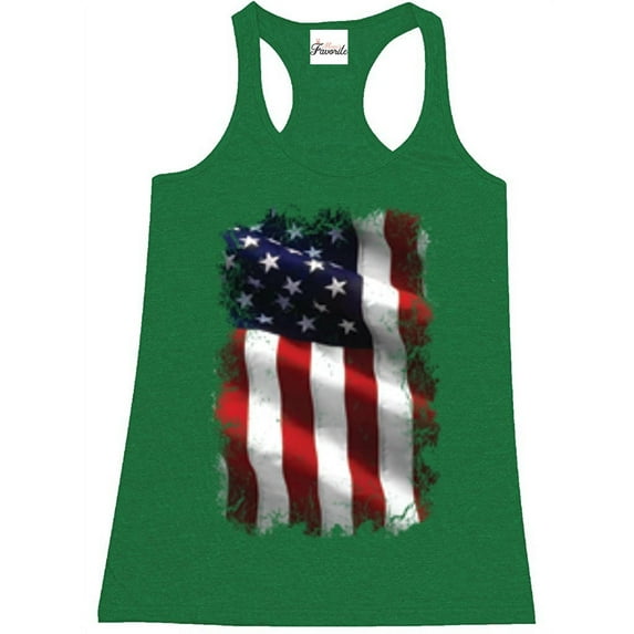Women's Racerback Tank Top - American Flag 4th of July
