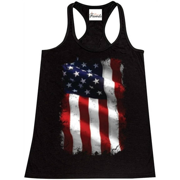 Women's Racerback Tank Top - American Flag 4th of July