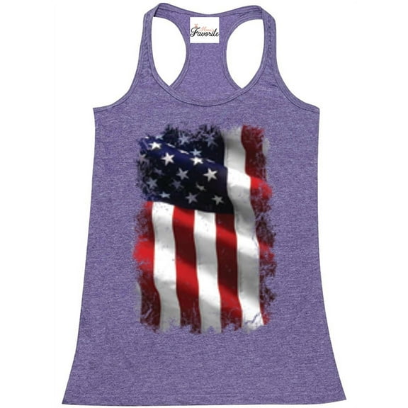 Women's Racerback Tank Top - American Flag 4th of July