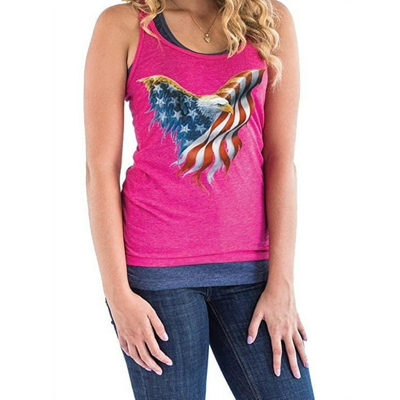 Women's Racerback Tank Top - American Flag 4th of July