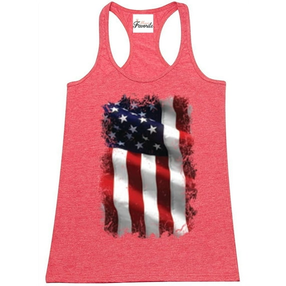 Women's Racerback Tank Top - American Flag 4th of July
