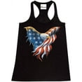 thumbnail image 1 of Women's Racerback Tank Top - American Flag 4th of July, 1 of 5