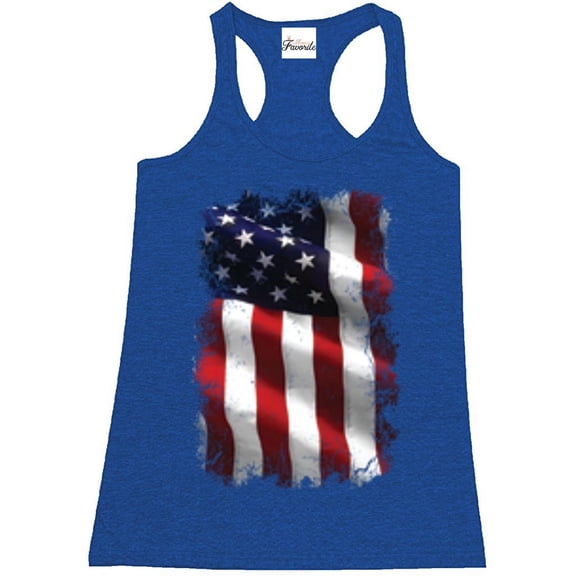 Women's Racerback Tank Top - American Flag 4th of July