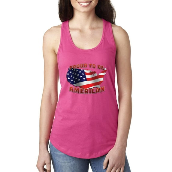 Women's Racerback Tank Top - American Proud To Be US Flag