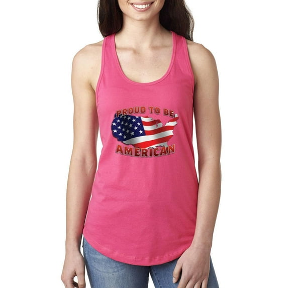 Women's Racerback Tank Top - American Proud To Be US Flag