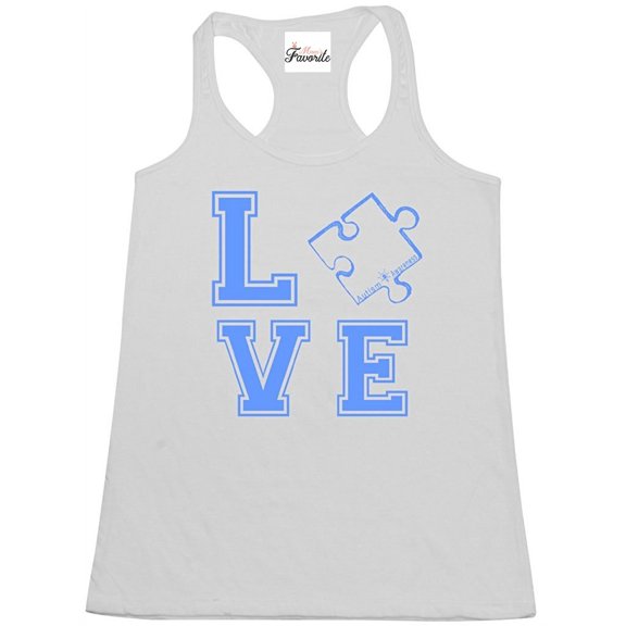 Women's Racerback Tank Top - Autism Awareness Puzzle