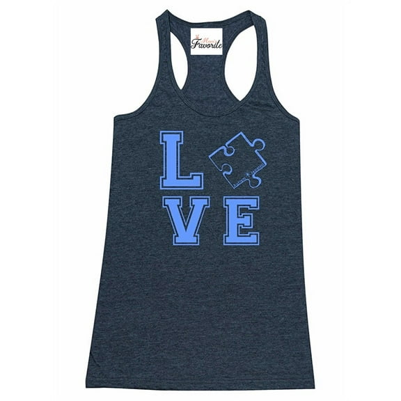 Women's Racerback Tank Top - Autism Awareness Puzzle