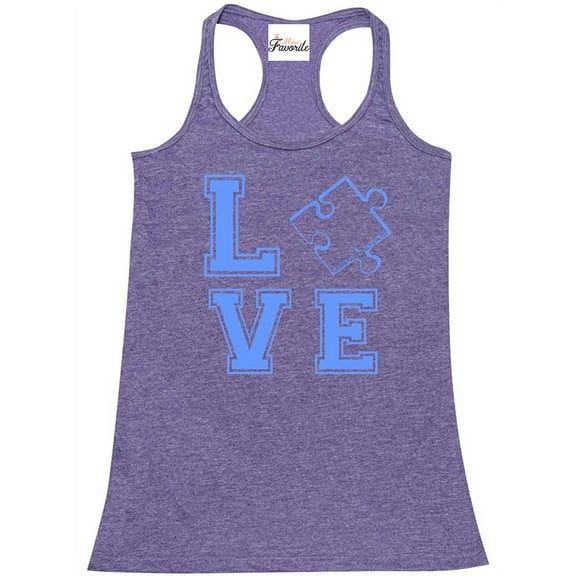 Women's Racerback Tank Top - Autism Awareness Puzzle