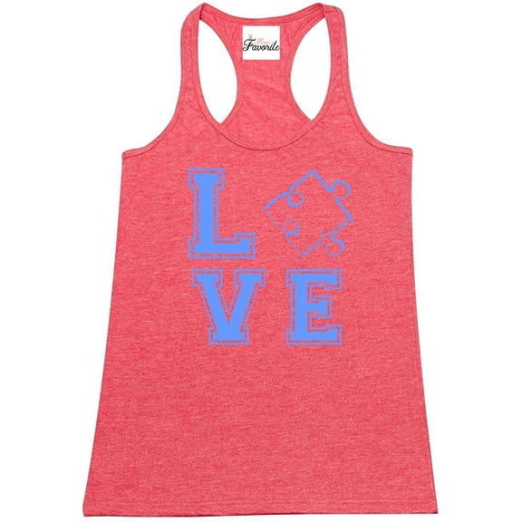 Women's Racerback Tank Top - Autism Awareness Puzzle