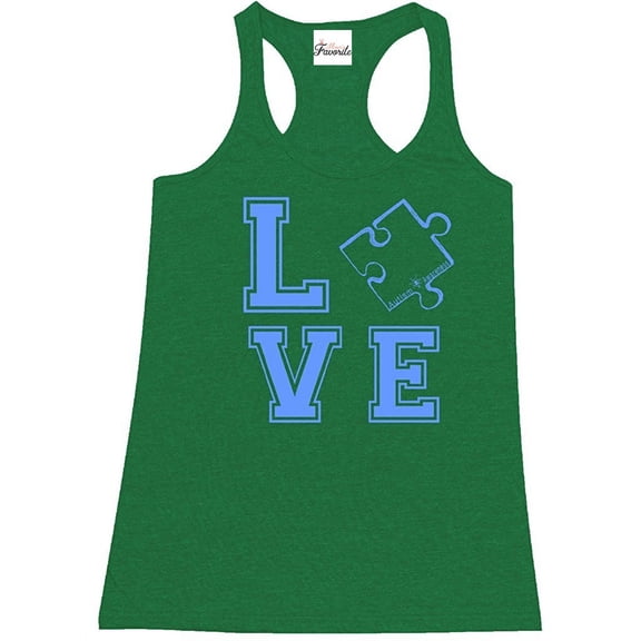 Women's Racerback Tank Top - Autism Awareness Puzzle