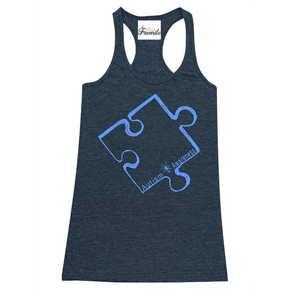 Women's Racerback Tank Top - Autism Awareness Puzzle