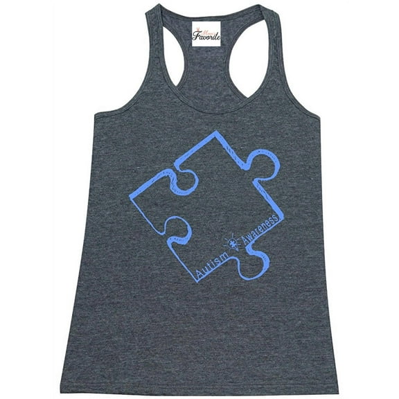 Women's Racerback Tank Top - Autism Awareness Puzzle