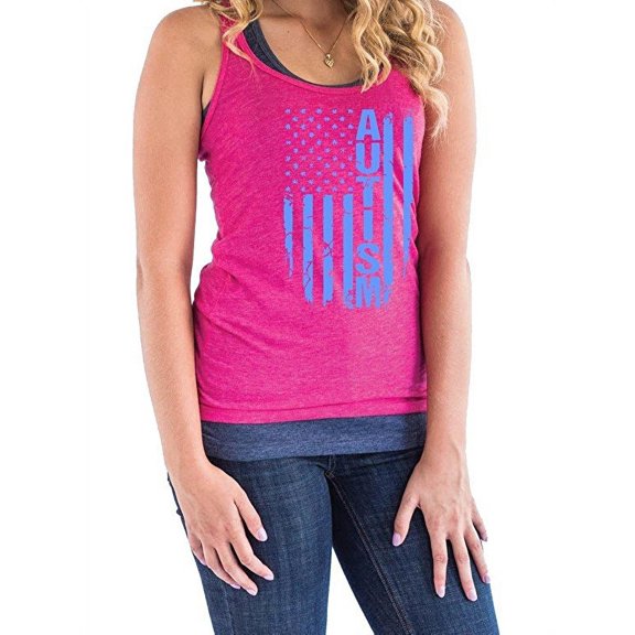 Women's Racerback Tank Top - Autism Flag