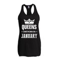 thumbnail image 1 of Women's Racerback Tank Top - Birthday Gift Queens Are Born in January, 1 of 5