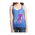 thumbnail image 1 of Women's Racerback Tank Top - Cancer Ribbon American Flag, 1 of 5