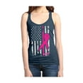 thumbnail image 1 of Women's Racerback Tank Top - Cancer Ribbon American Flag, 1 of 5