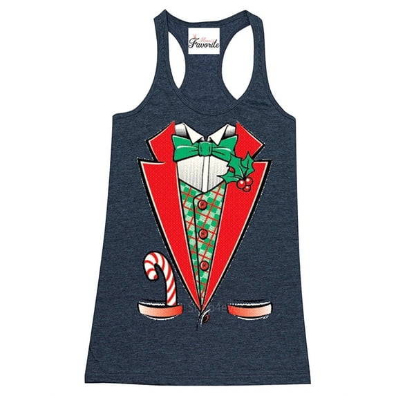 Women's Racerback Tank Top - Christmas Tuxedo