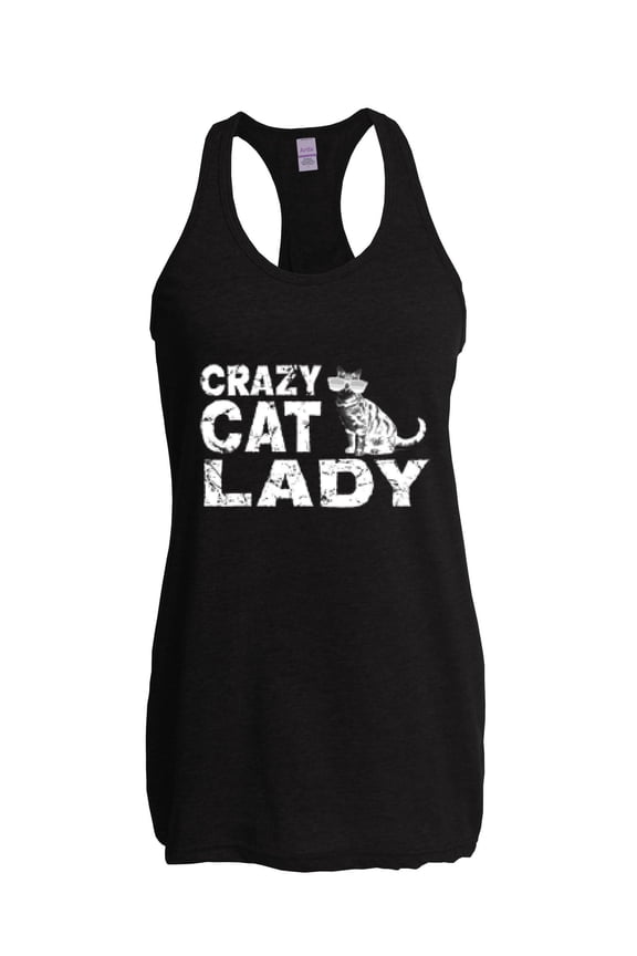 Women's Racerback Tank Top - Crazy Cat Lady