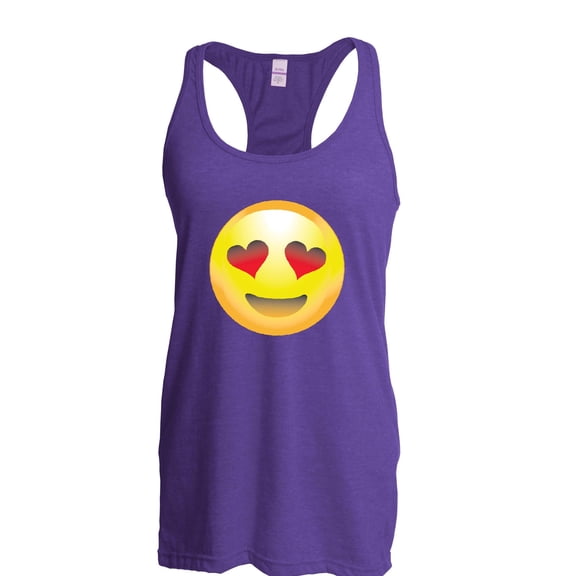 Women's Racerback Tank Top - Emoji Heart-Shaped Eyes