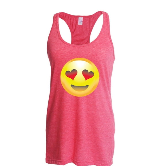 Women's Racerback Tank Top - Emoji Heart-Shaped Eyes