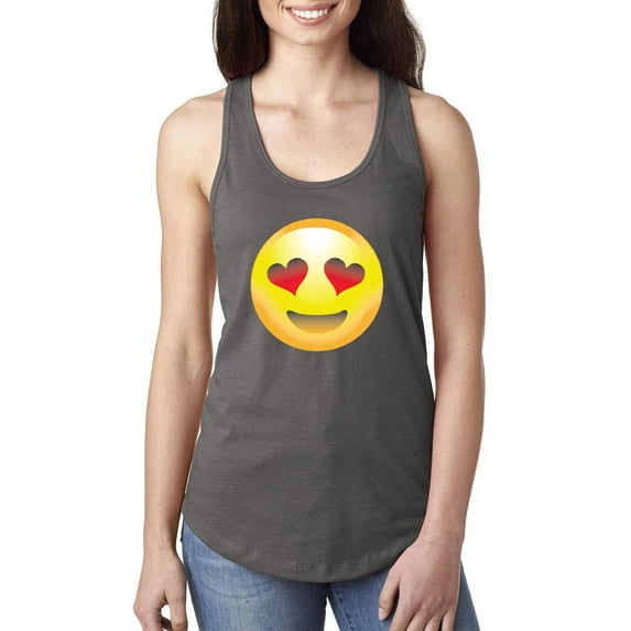 Women's Racerback Tank Top - Emoji Heart-Shaped Eyes