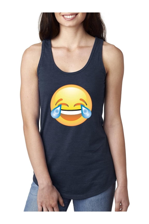 Women's Racerback Tank Top - Emoji Laughing Tears