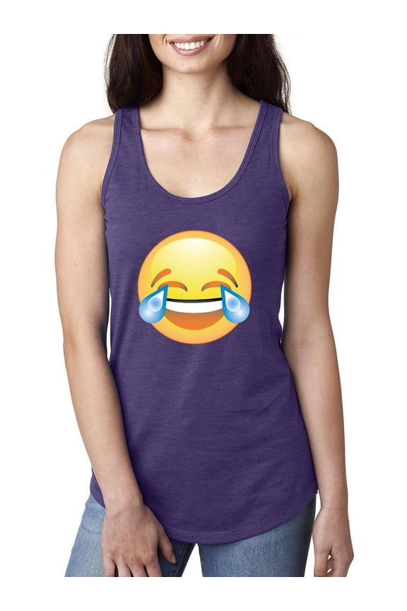 Women's Racerback Tank Top - Emoji Laughing Tears