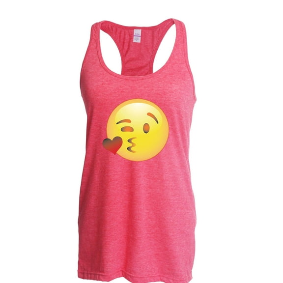 Women's Racerback Tank Top - Emoji Winky Face