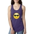 thumbnail image 1 of Women's Racerback Tank Top - Emoji with Sunglasses, 1 of 3