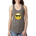 thumbnail image 1 of Women's Racerback Tank Top - Emoji with Sunglasses, 1 of 5